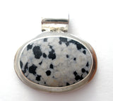 Dalmatian Jasper Slide Pendant Sterling Silver - The Jewelry Lady's Store