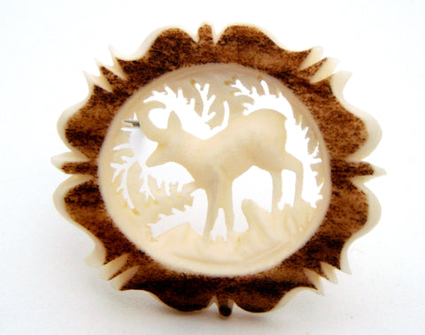 Vintage Deer Brooch Pin Hand Made Austria