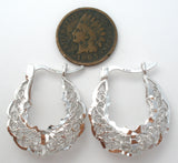 Diamond Cut Filigree Hoop Earrings - The Jewelry Lady's Store