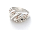 Diamond Cut Dome Ring Sterling Silver 6 - The Jewelry Lady's Store