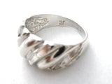 Diamond Cut Dome Ring Sterling Silver 6 - The Jewelry Lady's Store