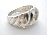 Diamond Cut Dome Ring Sterling Silver 6 - The Jewelry Lady's Store