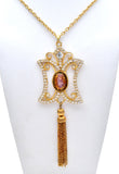 Dodd's Faux Opal & Rhinestone Necklace Vintage - The Jewelry Lady's Store