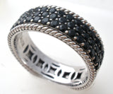 EFFY Black Diamond Ring Size 10.5 Sterling Silver - The Jewelry Lady's Store