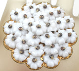 Early Miriam Haskell White Flower Brooch Vintage - The Jewelry Lady's Store