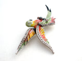 Enamel Bird in Flight Bird Brooch Pin Vintage - The Jewelry Lady's Store