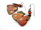 Enamel Pear Earrings Sterling Silver Dangles - The Jewelry Lady's Store