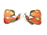 Enamel Pear Earrings Sterling Silver Dangles - The Jewelry Lady's Store