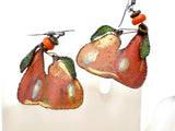 Enamel Pear Earrings Sterling Silver Dangles - The Jewelry Lady's Store