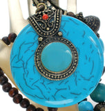 Faux Turquoise Bead Necklace Statement - The Jewelry Lady's Store