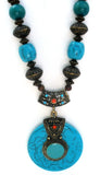Faux Turquoise Bead Necklace Statement - The Jewelry Lady's Store