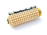 Faux Pearl & Rhinestone Lipstick Holder Vintage - The Jewelry Lady's Store