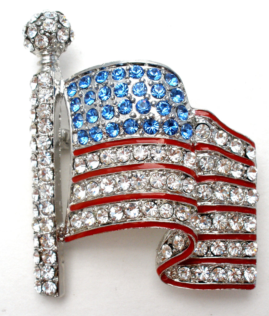 Patiotic Waving Flag Brooch Pin Vintage - The Jewelry Lady's Store