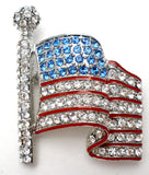 Patiotic Waving Flag Brooch Pin Vintage - The Jewelry Lady's Store