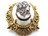 Florenza Cameo Gold Brooch Pin Vintage - The Jewelry Lady's Store