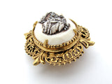 Florenza Cameo Gold Brooch Pin Vintage - The Jewelry Lady's Store