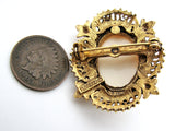 Florenza Cameo Gold Brooch Pin Vintage - The Jewelry Lady's Store