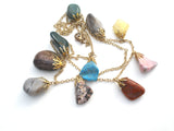 Gemstone Nugget Festoon Necklace Vintage - The Jewelry Lady's Store