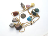 Gemstone Nugget Festoon Necklace Vintage - The Jewelry Lady's Store