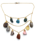 Gemstone Nugget Festoon Necklace Vintage - The Jewelry Lady's Store