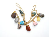 Gemstone Nugget Festoon Necklace Vintage - The Jewelry Lady's Store