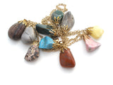 Gemstone Nugget Festoon Necklace Vintage - The Jewelry Lady's Store