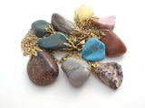Gemstone Nugget Festoon Necklace Vintage - The Jewelry Lady's Store