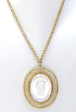 Glass Intaglio Cameo Necklace by Whiting & Davis - The Jewelry Lady's Store