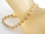 Gold Over Sterling Silver Diamond Tennis Bracelet - The Jewelry Lady's Store
