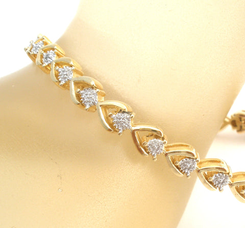 Gold Over Sterling Silver Diamond Tennis Bracelet