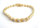 Gold Over Sterling Silver Diamond Tennis Bracelet - The Jewelry Lady's Store