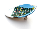 Hand Painted Christmas Tree Spoon Brooch - The Jewelry Lady's Store