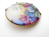 Hand Painted Porcelain Flower Brooch Vintage - The Jewelry Lady's Store