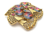 Heliotrope Rivoli Rhinestone Brooch Pin Vintage - The Jewelry Lady's Store