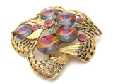 Heliotrope Rivoli Rhinestone Brooch Pin Vintage - The Jewelry Lady's Store