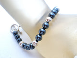 Hematite & Sterling Silver Bead Bracelet - The Jewelry Lady's Store
