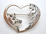 Horse & Heart 925 Brooch by Frank Chavez - The Jewelry Lady's Store