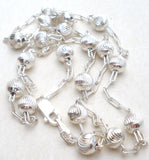 Italian Sterling Silver Link Bead Necklace 18" by Danecraft - The Jewelry Lady's Store