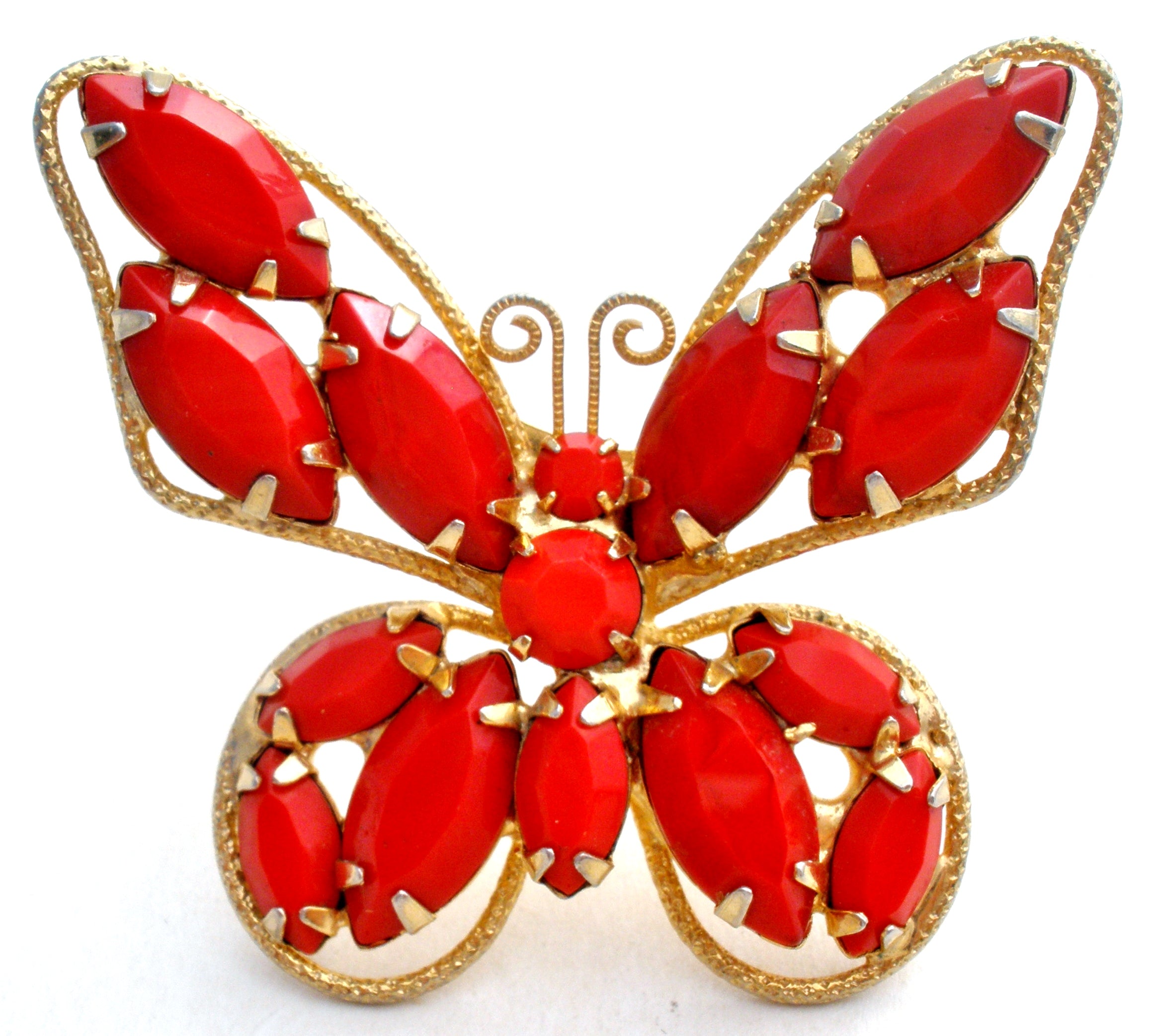 Juliana Red Rhinestone Butterfly Brooch Pin Vintage – The Jewelry Lady's  Store