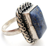 Lapis Lazuli Ring Sterling Silver Size 8 - The Jewelry Lady's Store