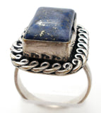 Lapis Lazuli Ring Sterling Silver Size 8 - The Jewelry Lady's Store