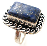 Lapis Lazuli Ring Sterling Silver Size 8 - The Jewelry Lady's Store