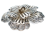 Large Cannetille Flower Sterling Silver Brooch Vintage - The Jewelry Lady's Store