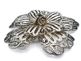 Large Cannetille Flower Sterling Silver Brooch Vintage - The Jewelry Lady's Store