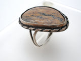 Large Jasper Ring in Sterling Silver Size 7.5 Vintage - The Jewelry Lady's Store