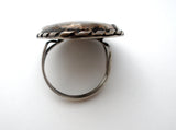Large Jasper Ring in Sterling Silver Size 7.5 Vintage - The Jewelry Lady's Store