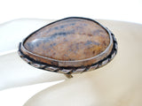 Large Jasper Ring in Sterling Silver Size 7.5 Vintage - The Jewelry Lady's Store