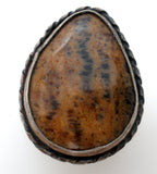 Large Jasper Ring in Sterling Silver Size 7.5 Vintage - The Jewelry Lady's Store