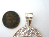 Luggage Tag Pendant Sterling Silver & Gold - The Jewelry Lady's Store