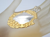 Luggage Tag Pendant Sterling Silver & Gold - The Jewelry Lady's Store